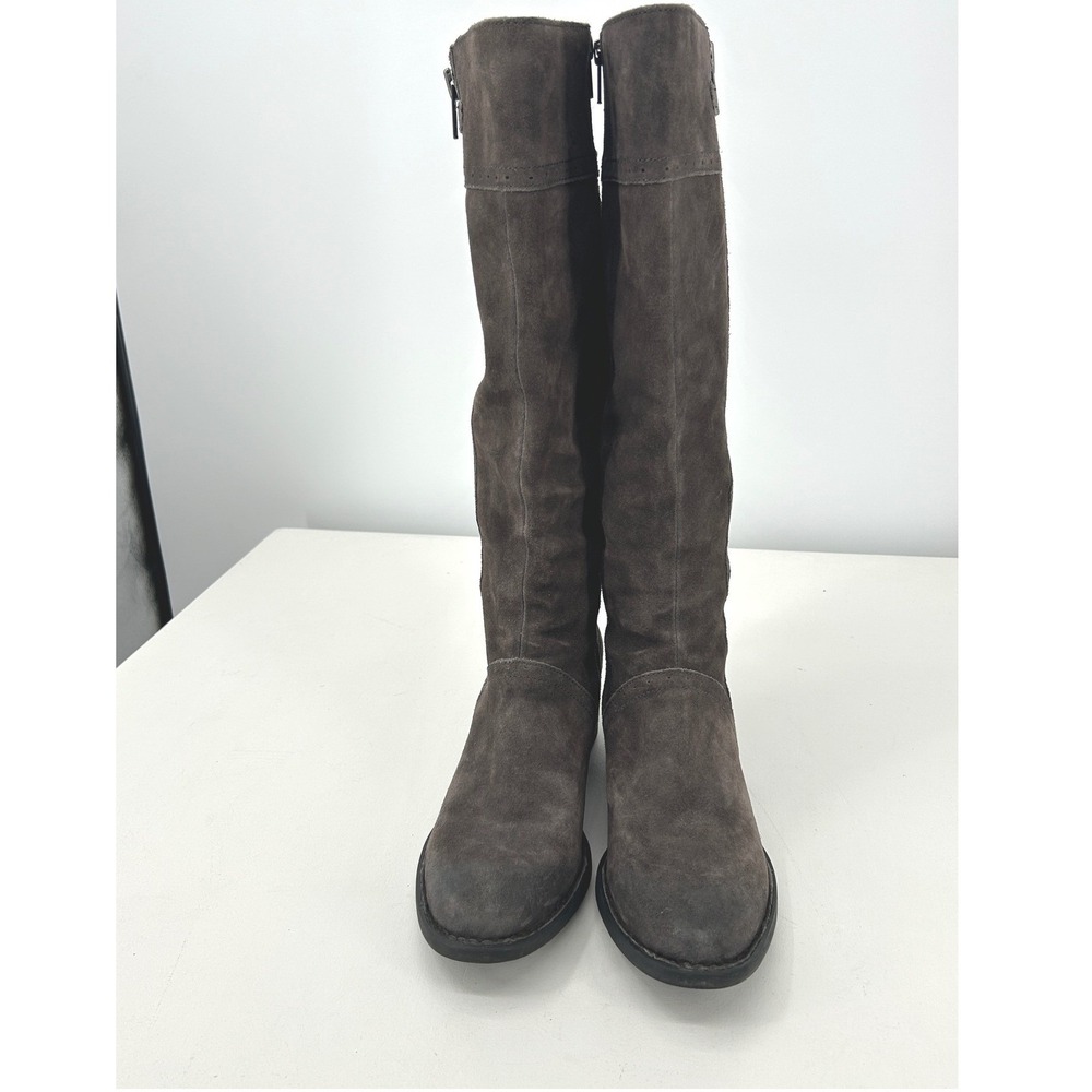 Born Women Grey Suede Tall Riding Boots Side Zip Buckle CQG16 Size 9.5 M - Picture 5 of 9